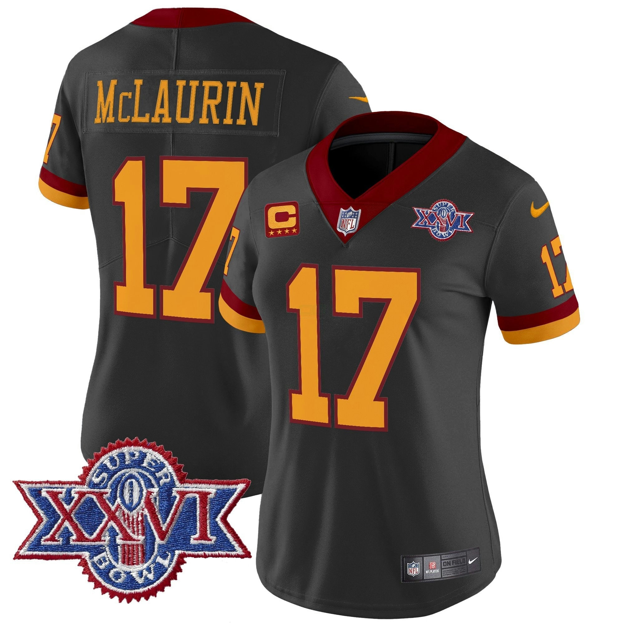 Camisa NFL Women’s Washington Redskins Throwback 1992 Super Bowl XXVI Patch Vapor Limited Jersey