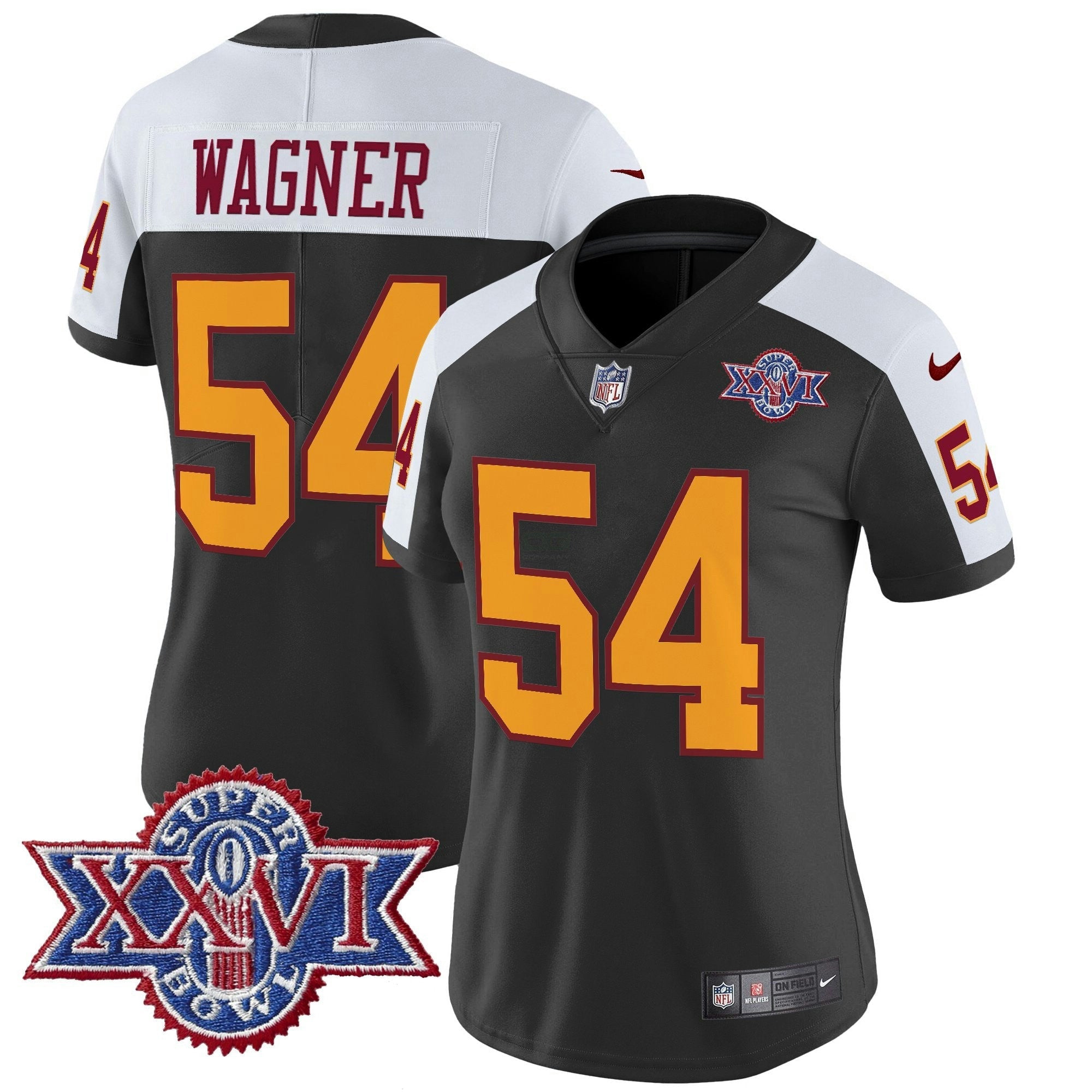 Camisa NFL Women’s Washington Redskins Throwback 1992 Super Bowl XXVI Patch Vapor Limited Jersey