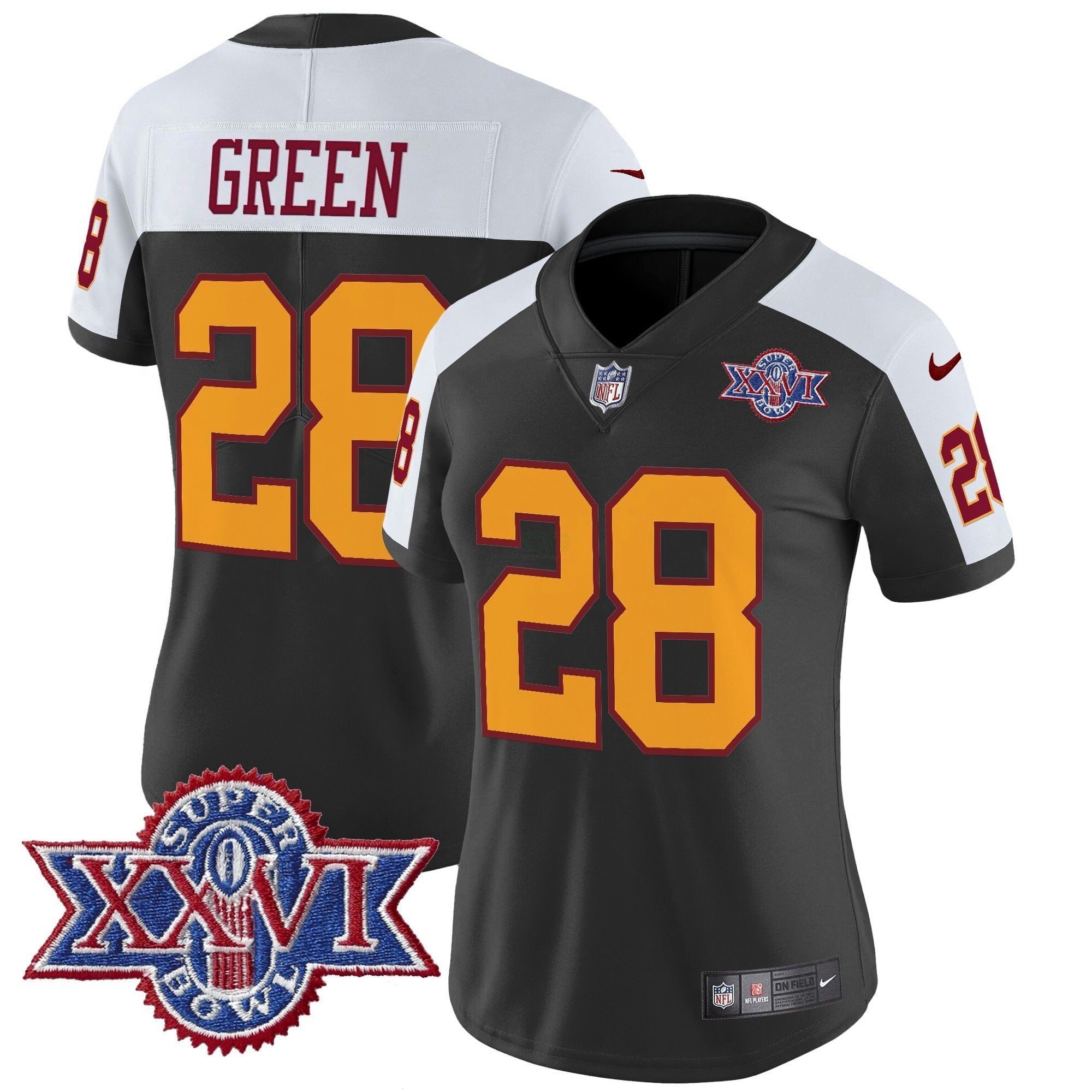 Camisa NFL Women’s Washington Redskins Throwback 1992 Super Bowl XXVI Patch Vapor Limited Jersey