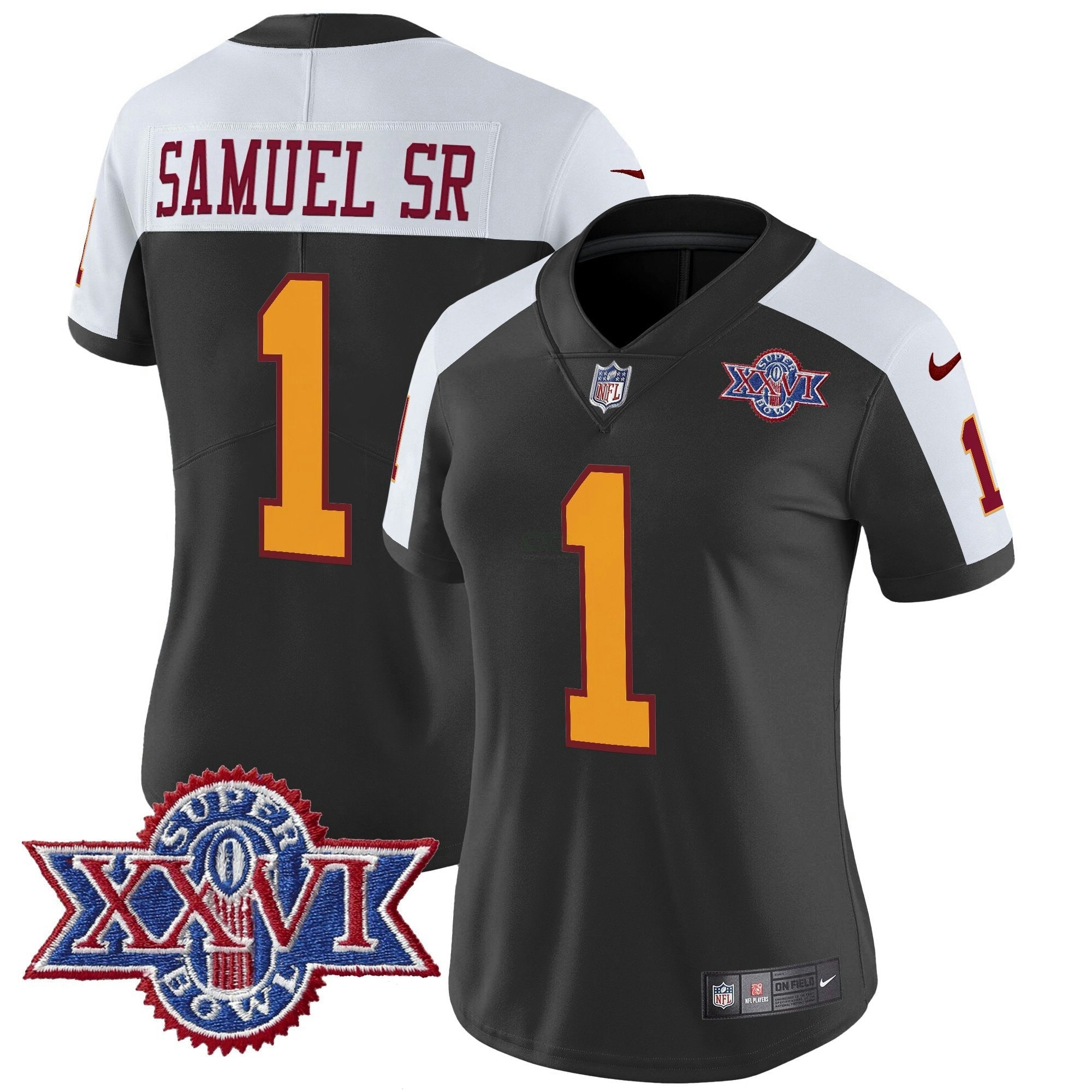 Camisa NFL Women’s Washington Redskins Throwback 1992 Super Bowl XXVI Patch Vapor Limited Jersey