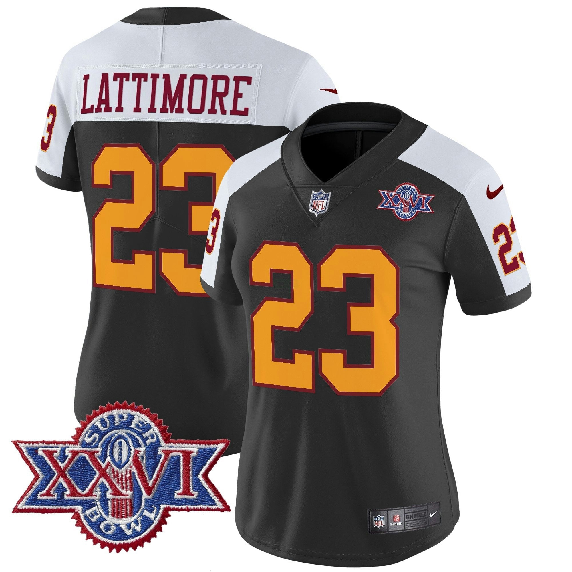 Camisa NFL Women’s Washington Redskins Throwback 1992 Super Bowl XXVI Patch Vapor Limited Jersey