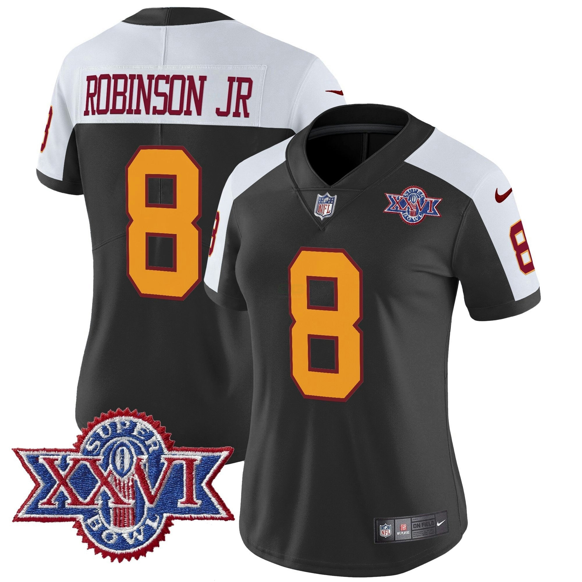 Camisa NFL Women’s Washington Redskins Throwback 1992 Super Bowl XXVI Patch Vapor Limited Jersey