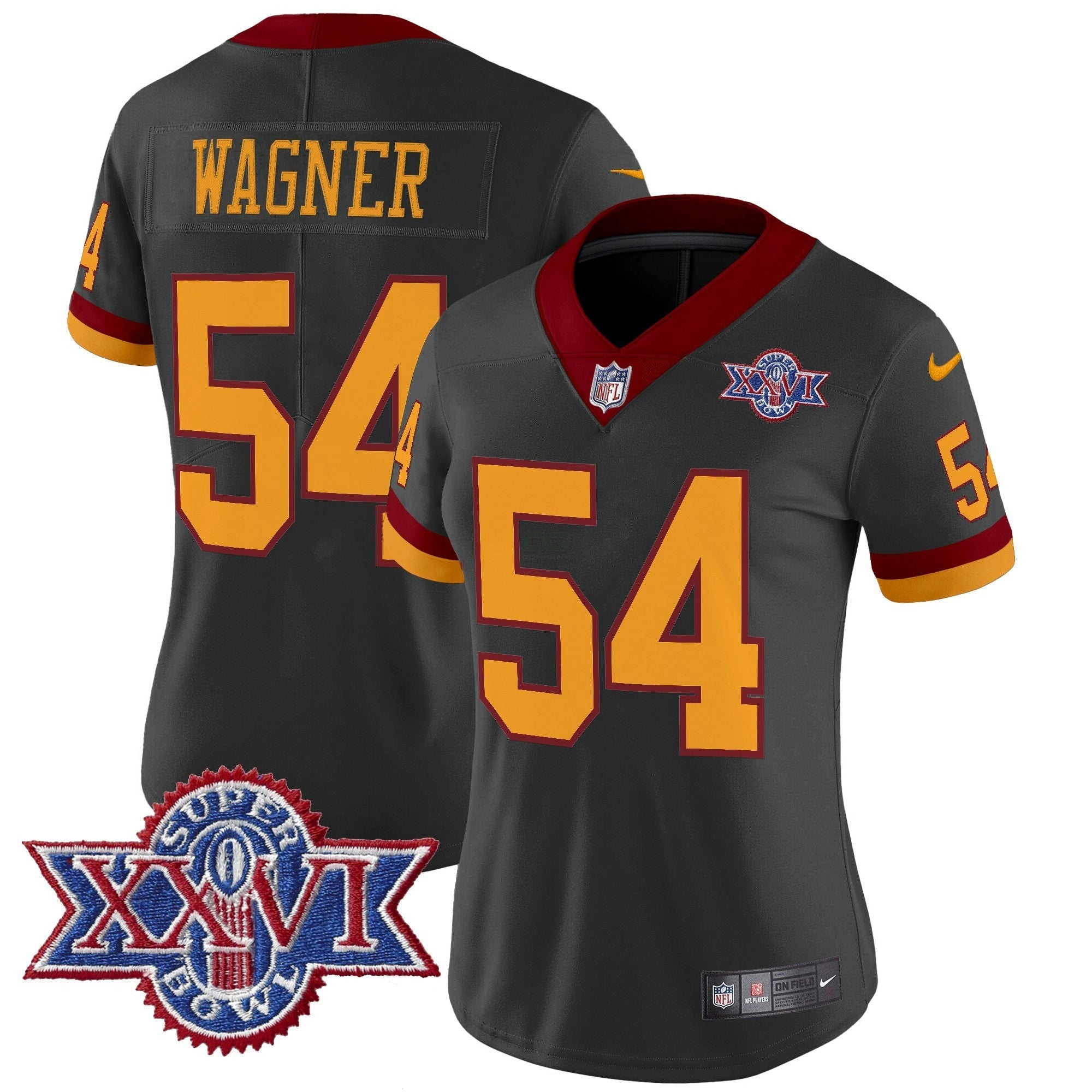 Camisa NFL Women’s Washington Redskins Throwback 1992 Super Bowl XXVI Patch Vapor Limited Jersey