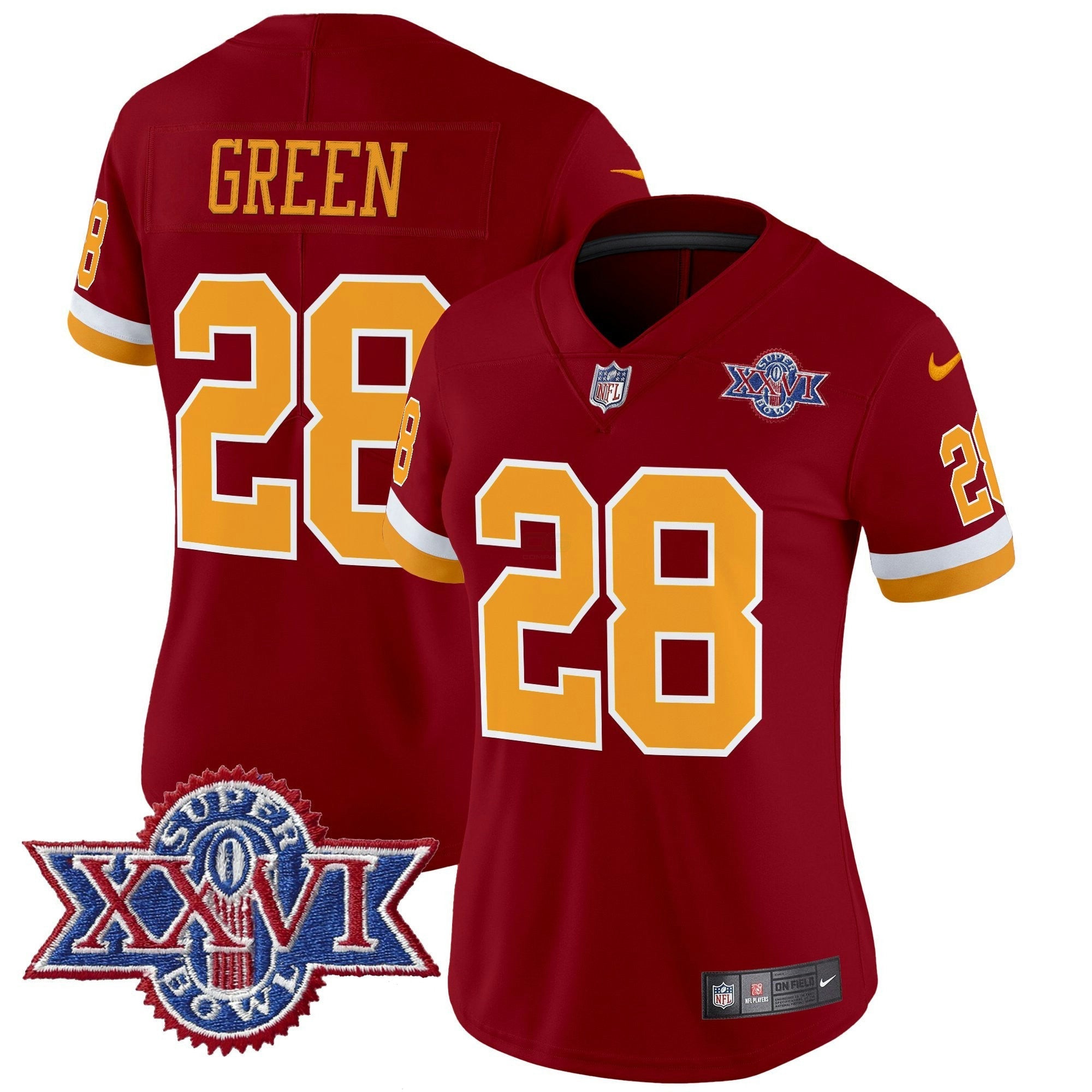 Camisa NFL Women’s Washington Redskins Throwback 1992 Super Bowl XXVI Patch Vapor Limited Jersey