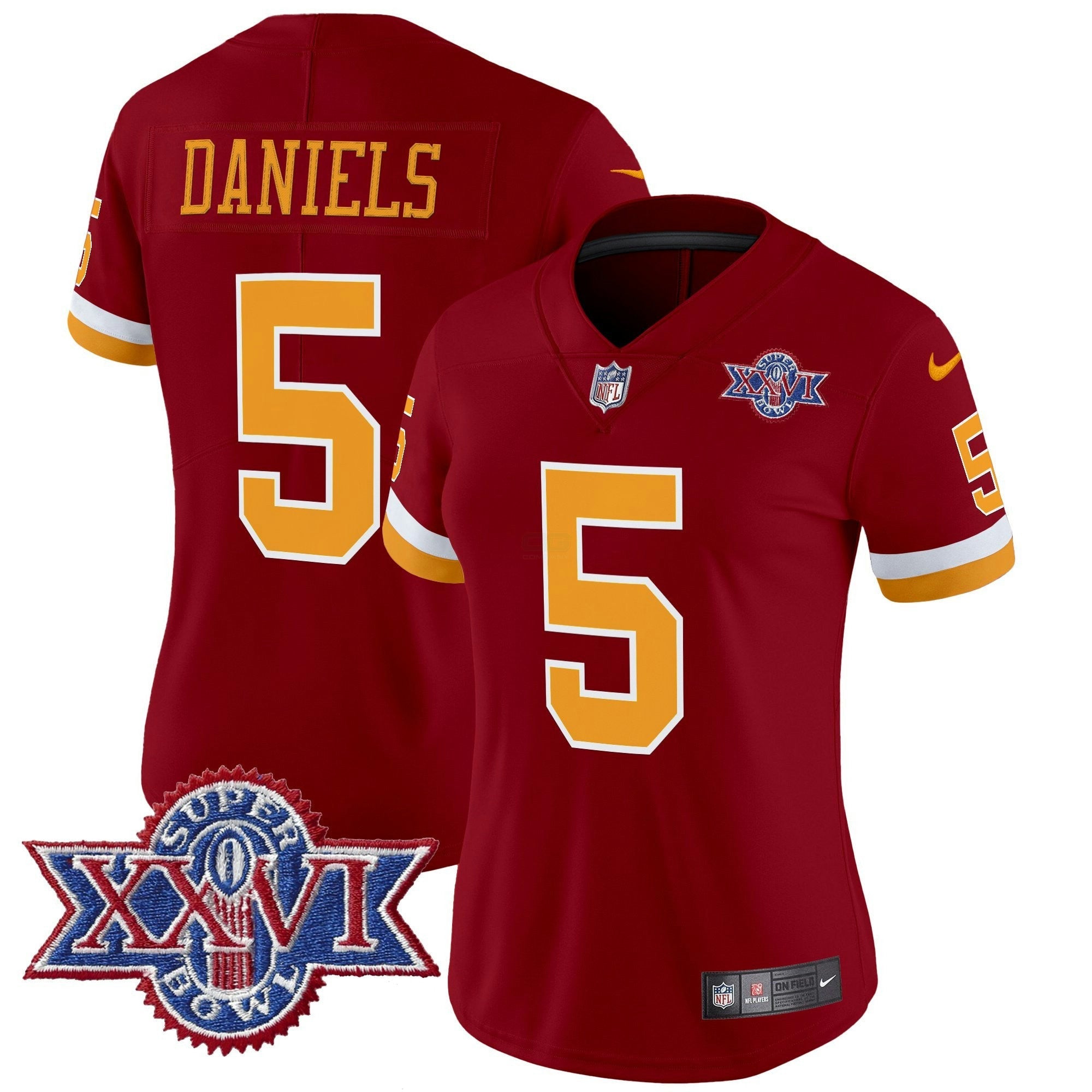 Camisa NFL Women’s Washington Redskins Throwback 1992 Super Bowl XXVI Patch Vapor Limited Jersey