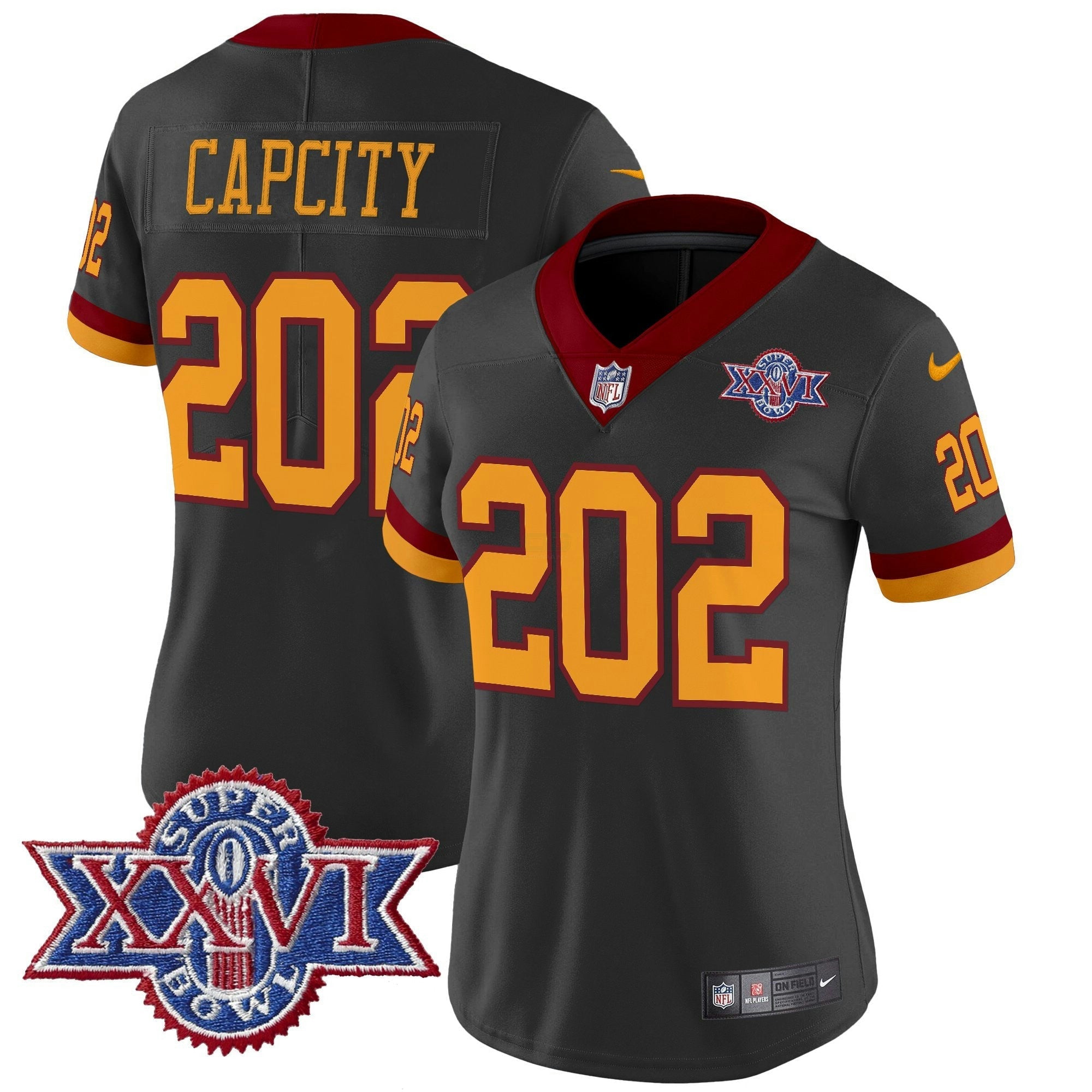 Camisa NFL Women’s Washington Redskins Throwback 1992 Super Bowl XXVI Patch Vapor Limited Jersey
