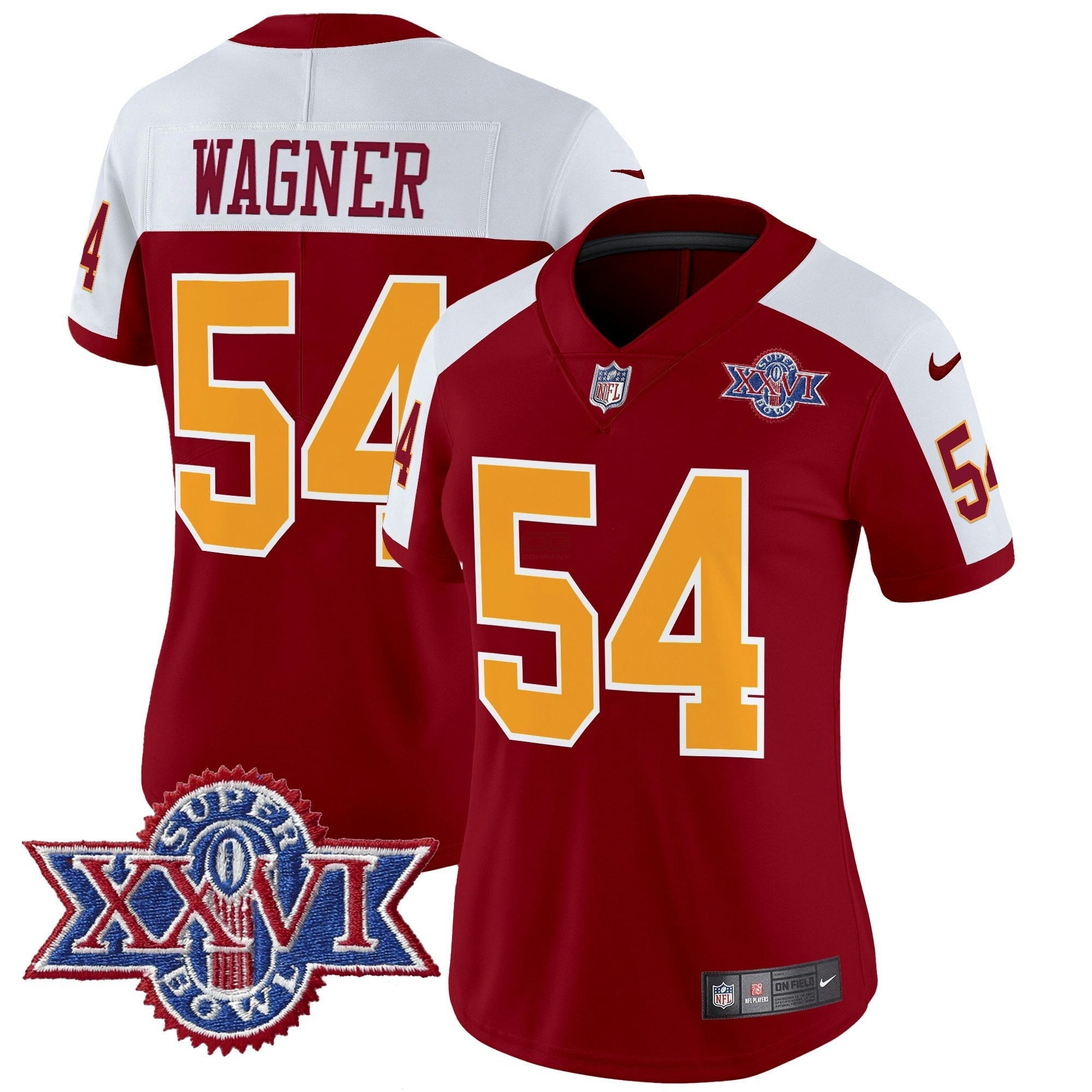 Camisa NFL Women’s Washington Redskins Throwback 1992 Super Bowl XXVI Patch Vapor Limited Jersey