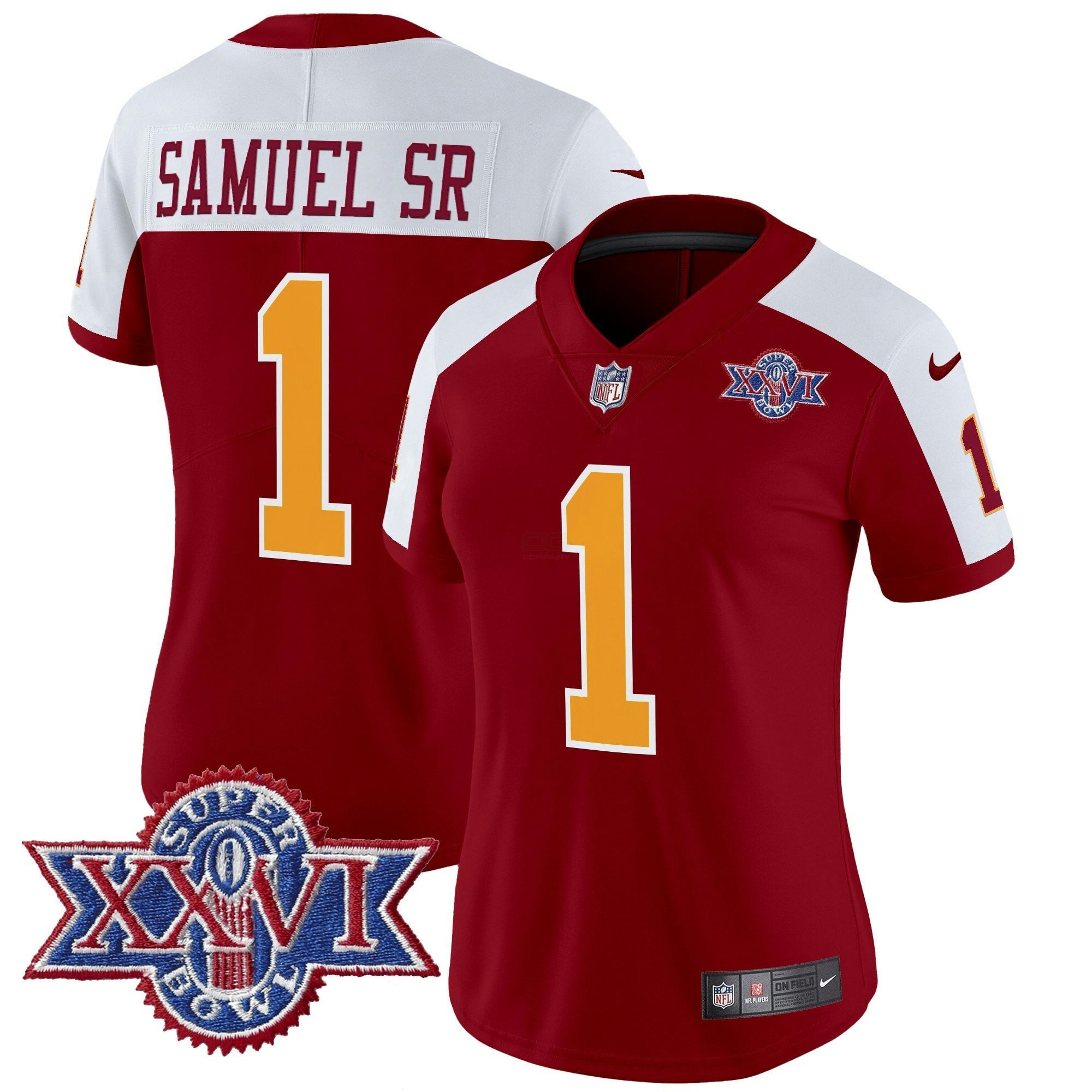 Camisa NFL Women’s Washington Redskins Throwback 1992 Super Bowl XXVI Patch Vapor Limited Jersey