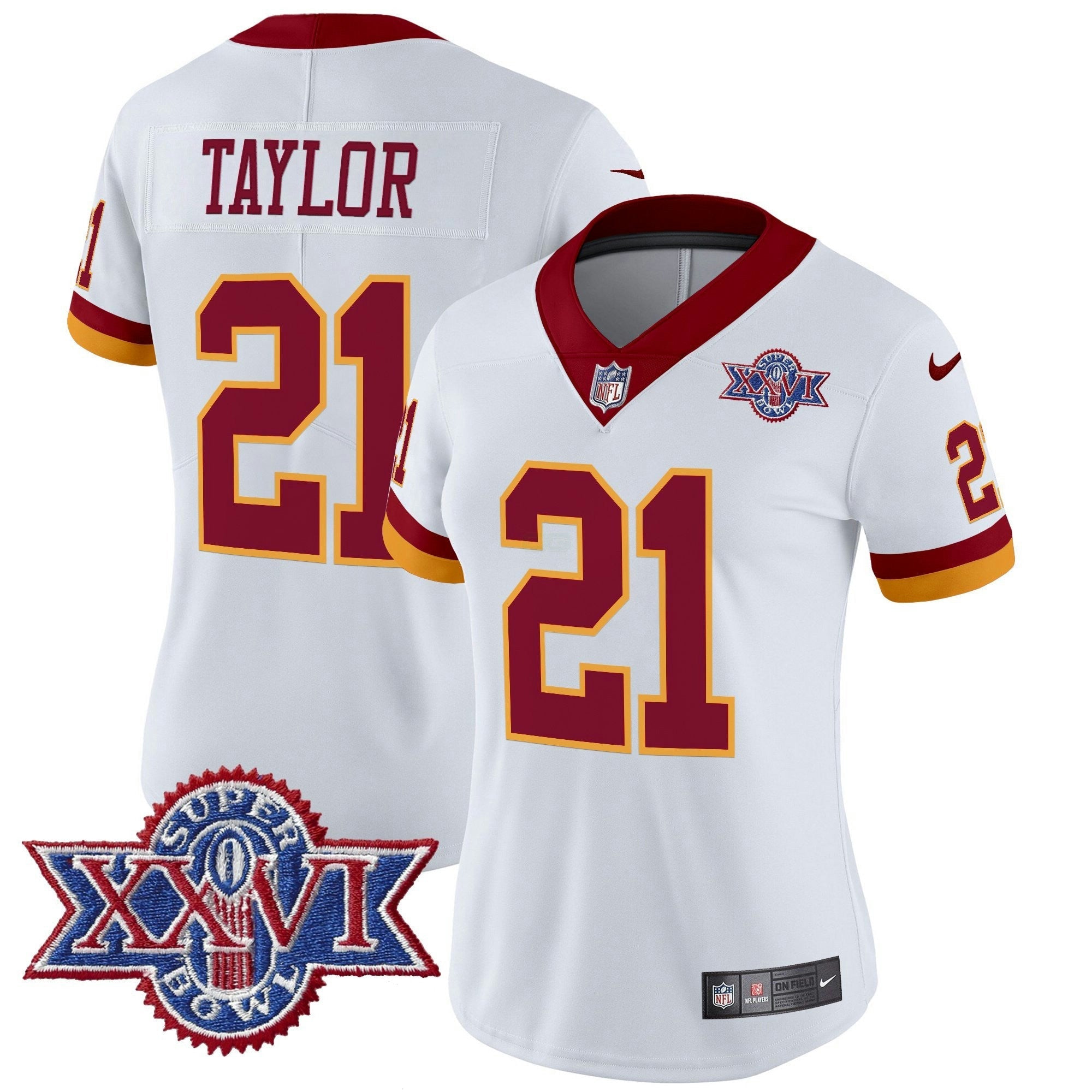 Camisa NFL Women’s Washington Redskins Throwback 1992 Super Bowl XXVI Patch Vapor Limited Jersey