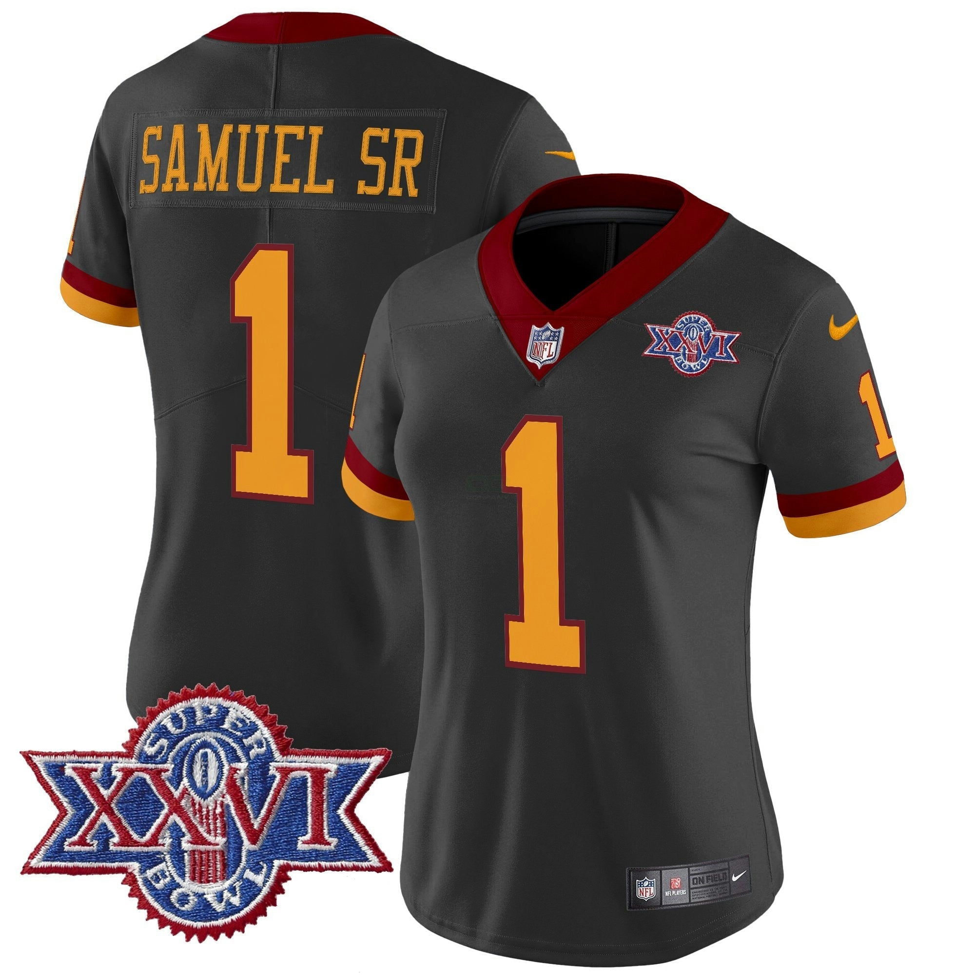 Camisa NFL Women’s Washington Redskins Throwback 1992 Super Bowl XXVI Patch Vapor Limited Jersey