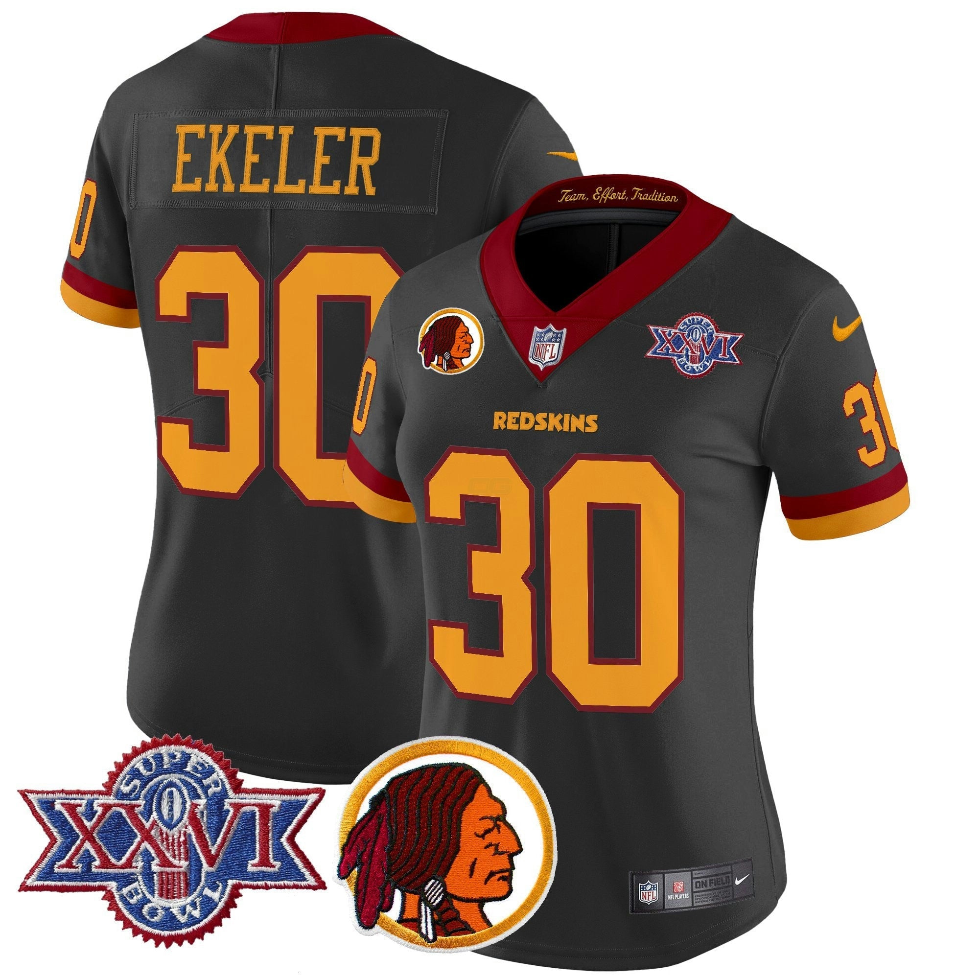 Camisa NFL Women’s Washington Redskins Throwback 1992 Super Bowl XXVI Patch Vapor Limited Jersey V2
