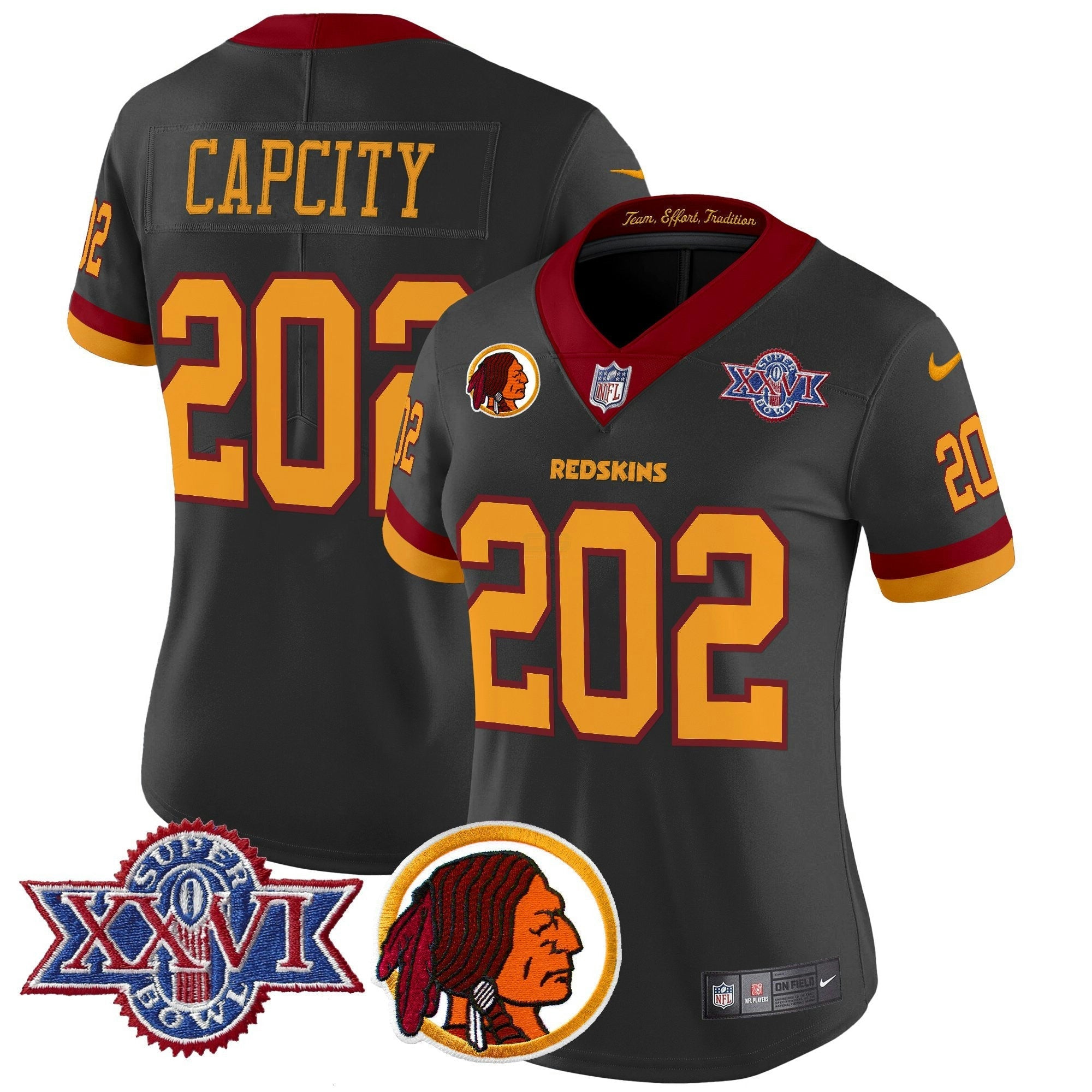Camisa NFL Women’s Washington Redskins Throwback 1992 Super Bowl XXVI Patch Vapor Limited Jersey V2