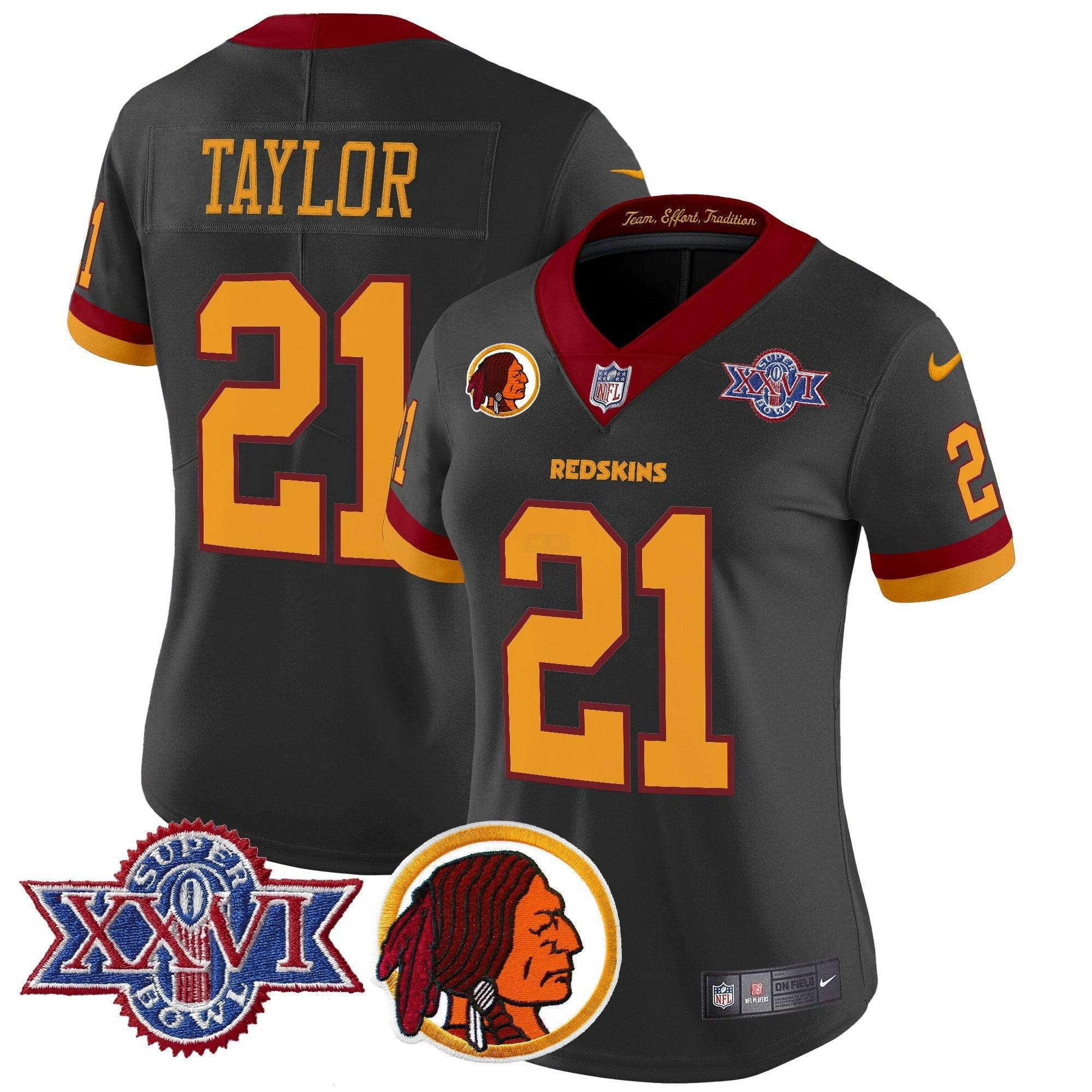 Camisa NFL Women’s Washington Redskins Throwback 1992 Super Bowl XXVI Patch Vapor Limited Jersey V2
