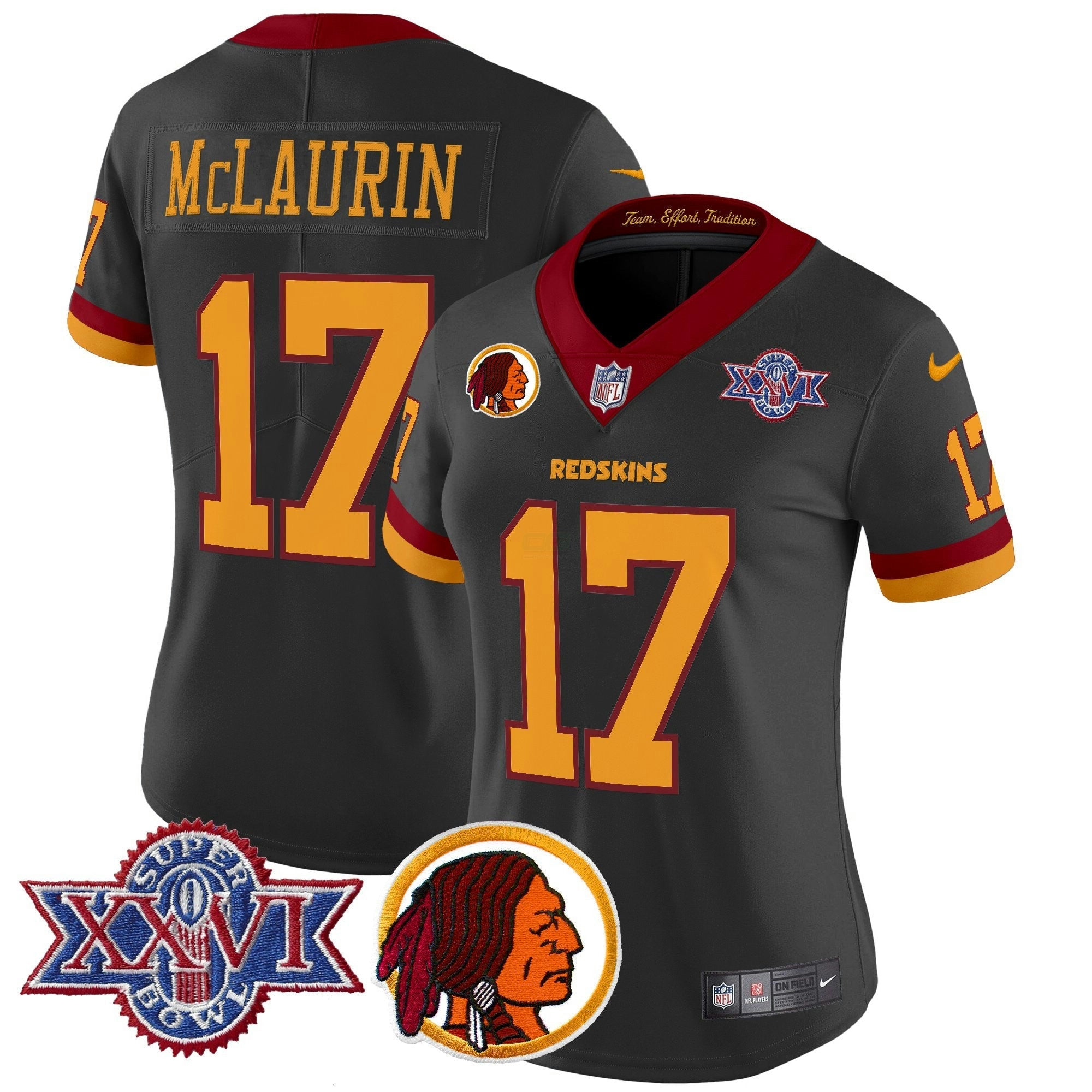 Camisa NFL Women’s Washington Redskins Throwback 1992 Super Bowl XXVI Patch Vapor Limited Jersey V2
