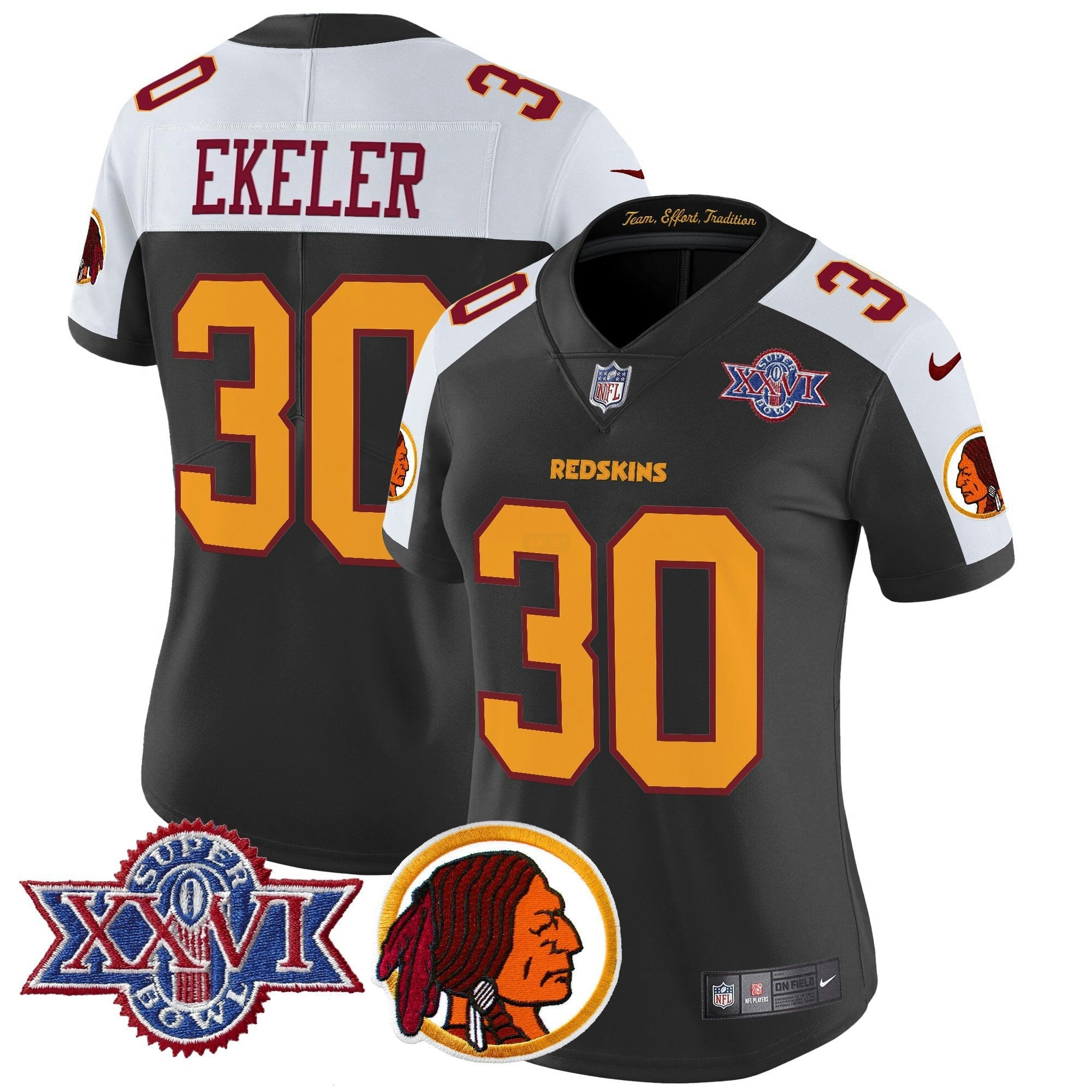 Camisa NFL Women’s Washington Redskins Throwback 1992 Super Bowl XXVI Patch Vapor Limited Jersey V2