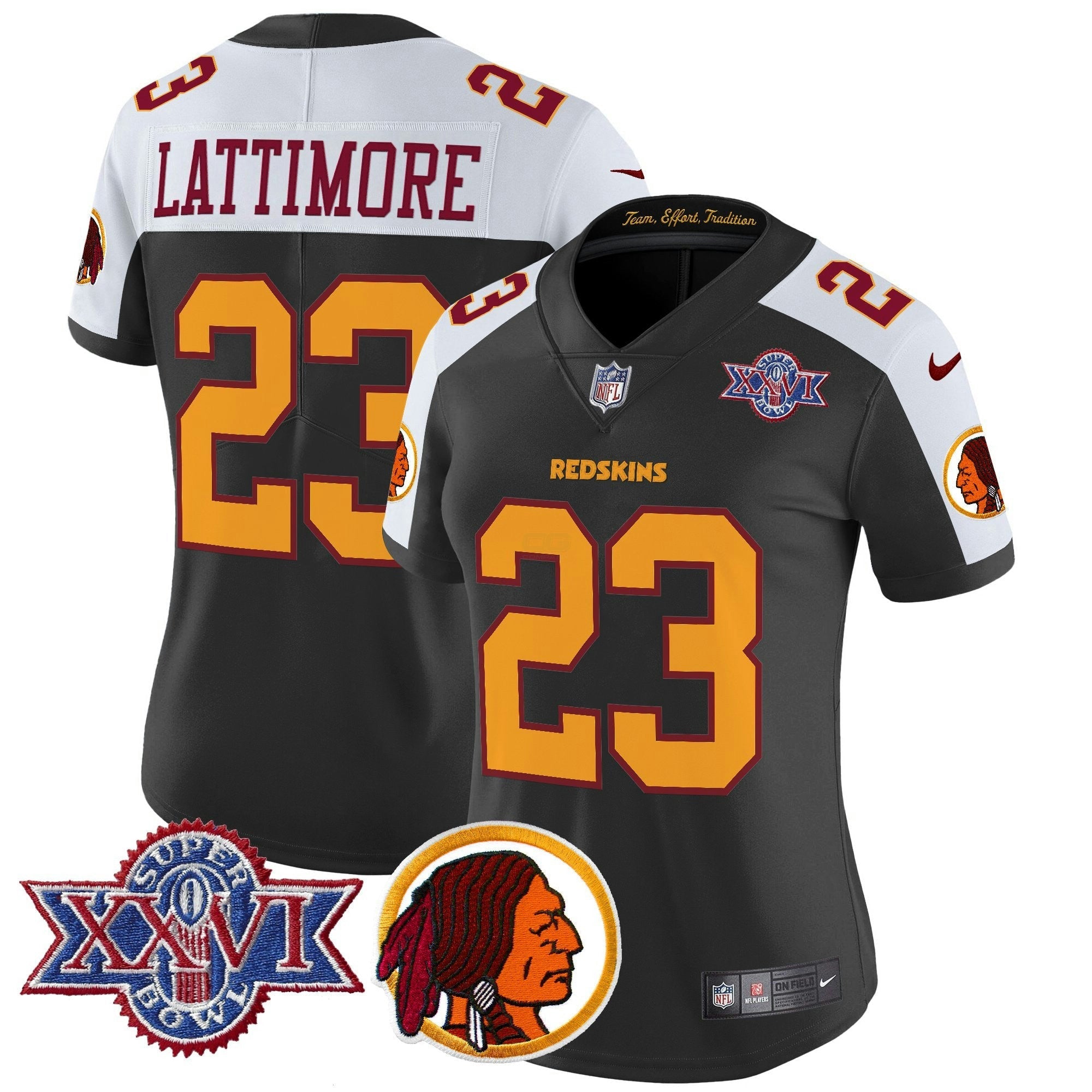 Camisa NFL Women’s Washington Redskins Throwback 1992 Super Bowl XXVI Patch Vapor Limited Jersey V2
