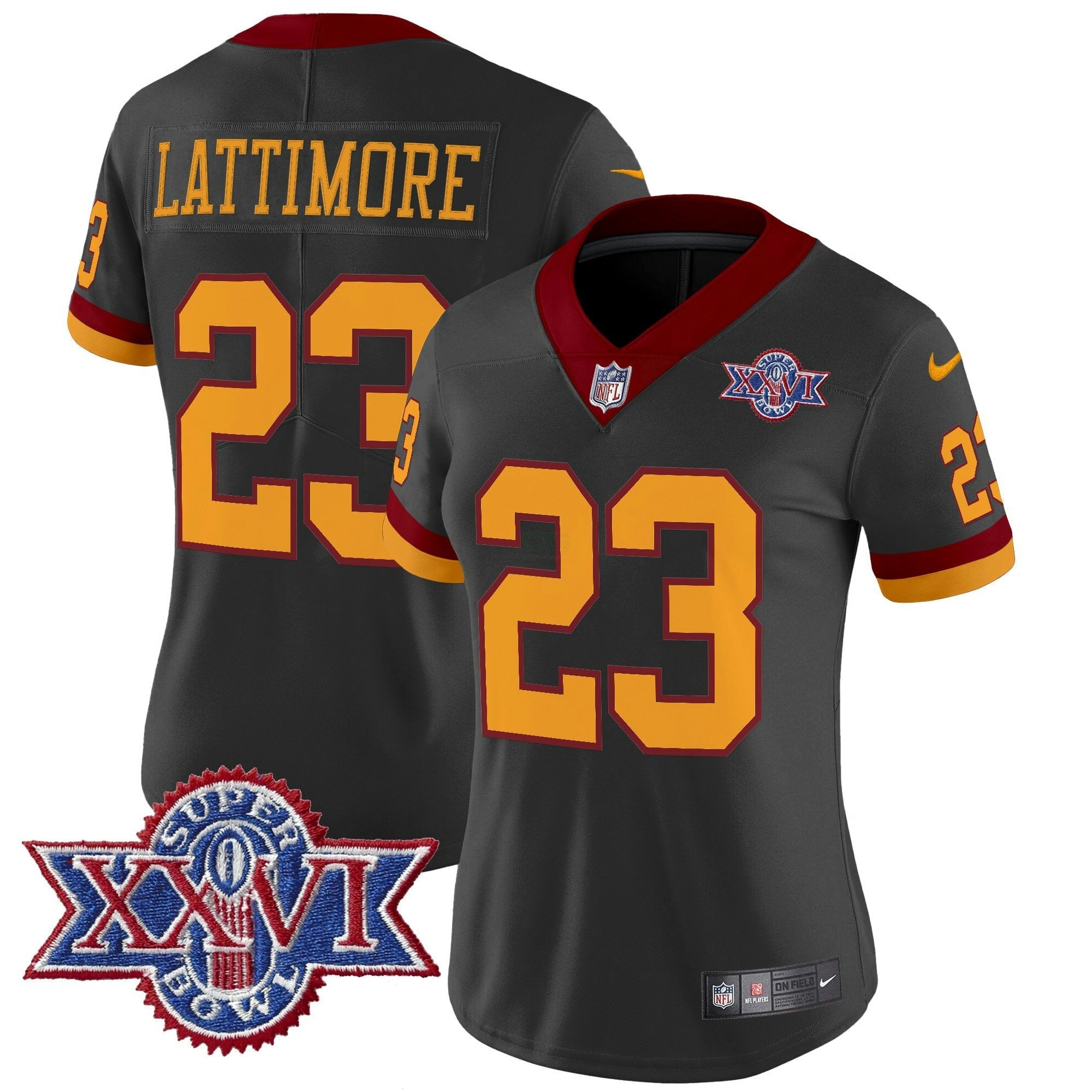 Camisa NFL Women’s Washington Redskins Throwback 1992 Super Bowl XXVI Patch Vapor Limited Jersey
