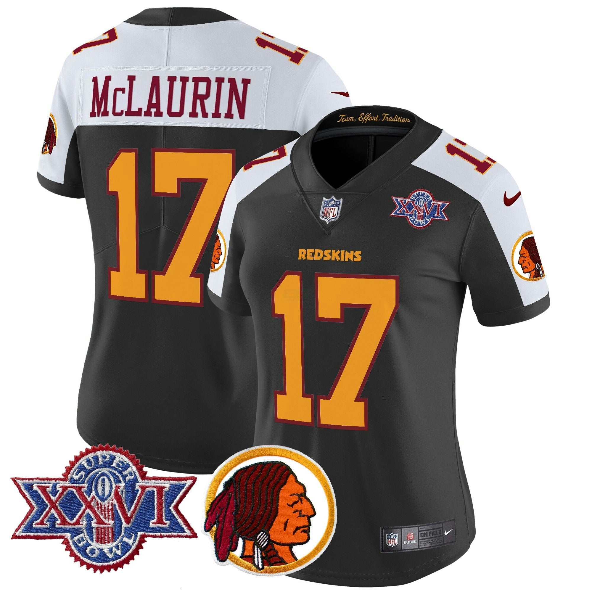 Camisa NFL Women’s Washington Redskins Throwback 1992 Super Bowl XXVI Patch Vapor Limited Jersey V2