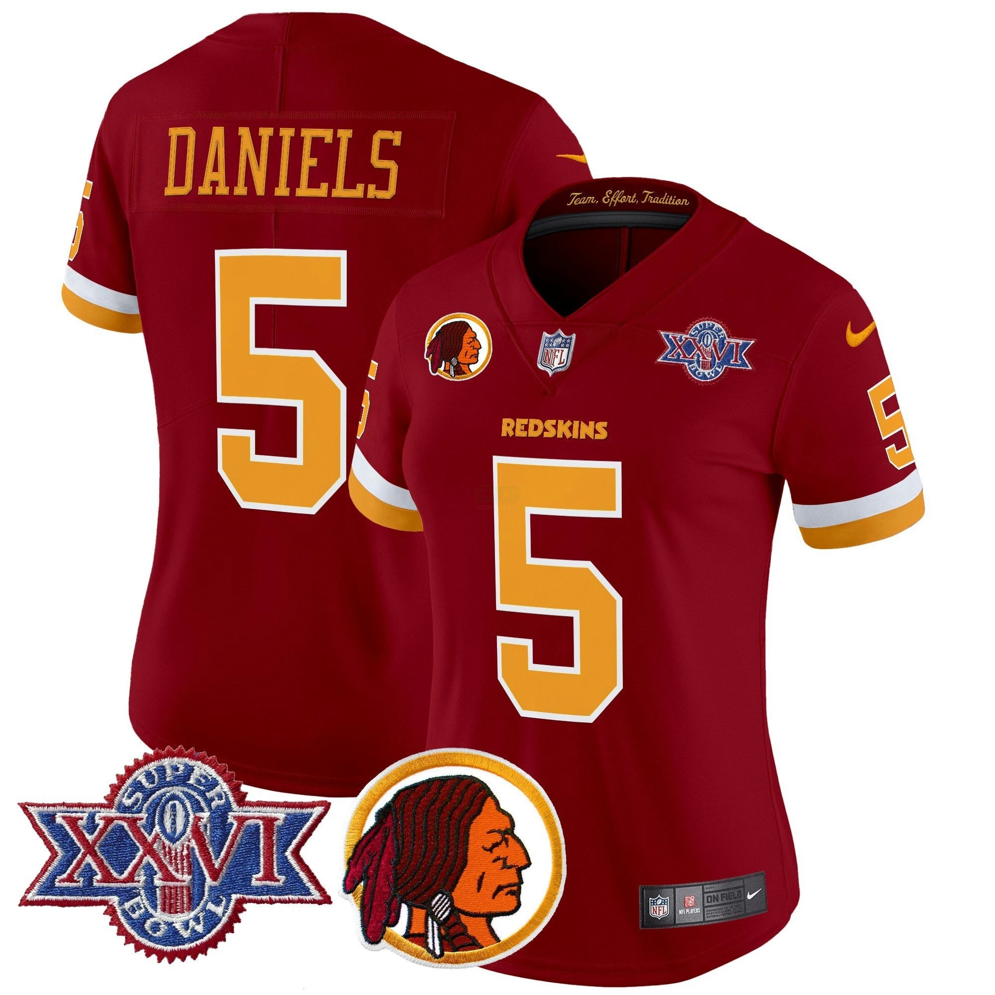 Camisa NFL Women’s Washington Redskins Throwback 1992 Super Bowl XXVI Patch Vapor Limited Jersey V2