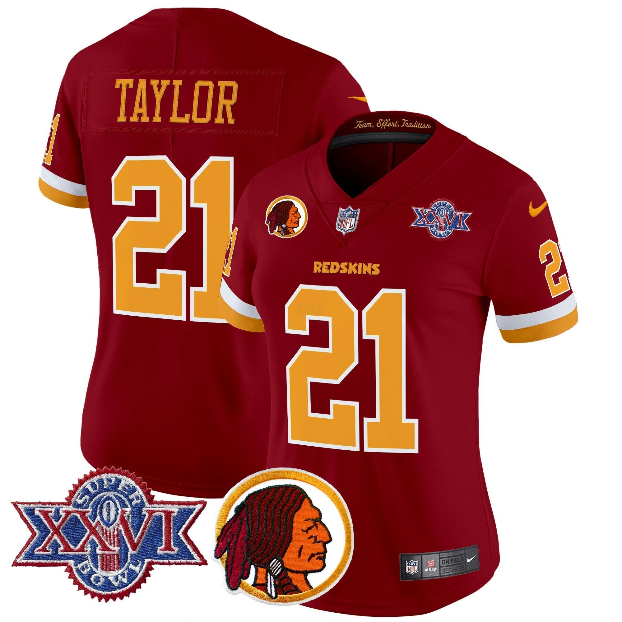 Camisa NFL Women’s Washington Redskins Throwback 1992 Super Bowl XXVI Patch Vapor Limited Jersey V2