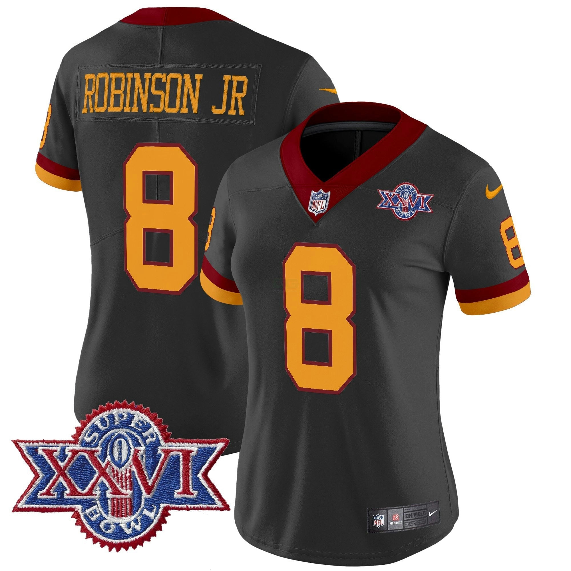 Camisa NFL Women’s Washington Redskins Throwback 1992 Super Bowl XXVI Patch Vapor Limited Jersey