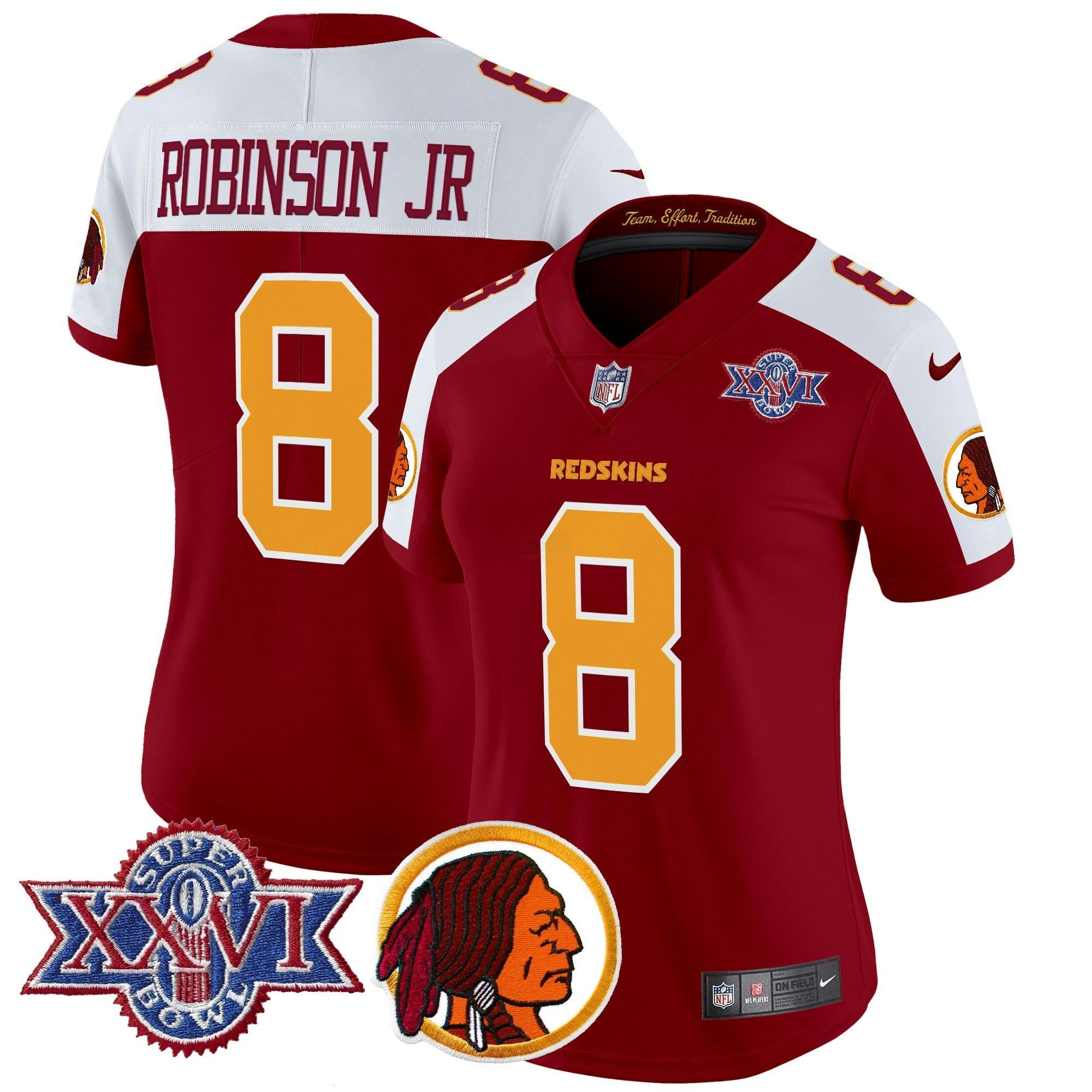 Camisa NFL Women’s Washington Redskins Throwback 1992 Super Bowl XXVI Patch Vapor Limited Jersey V2