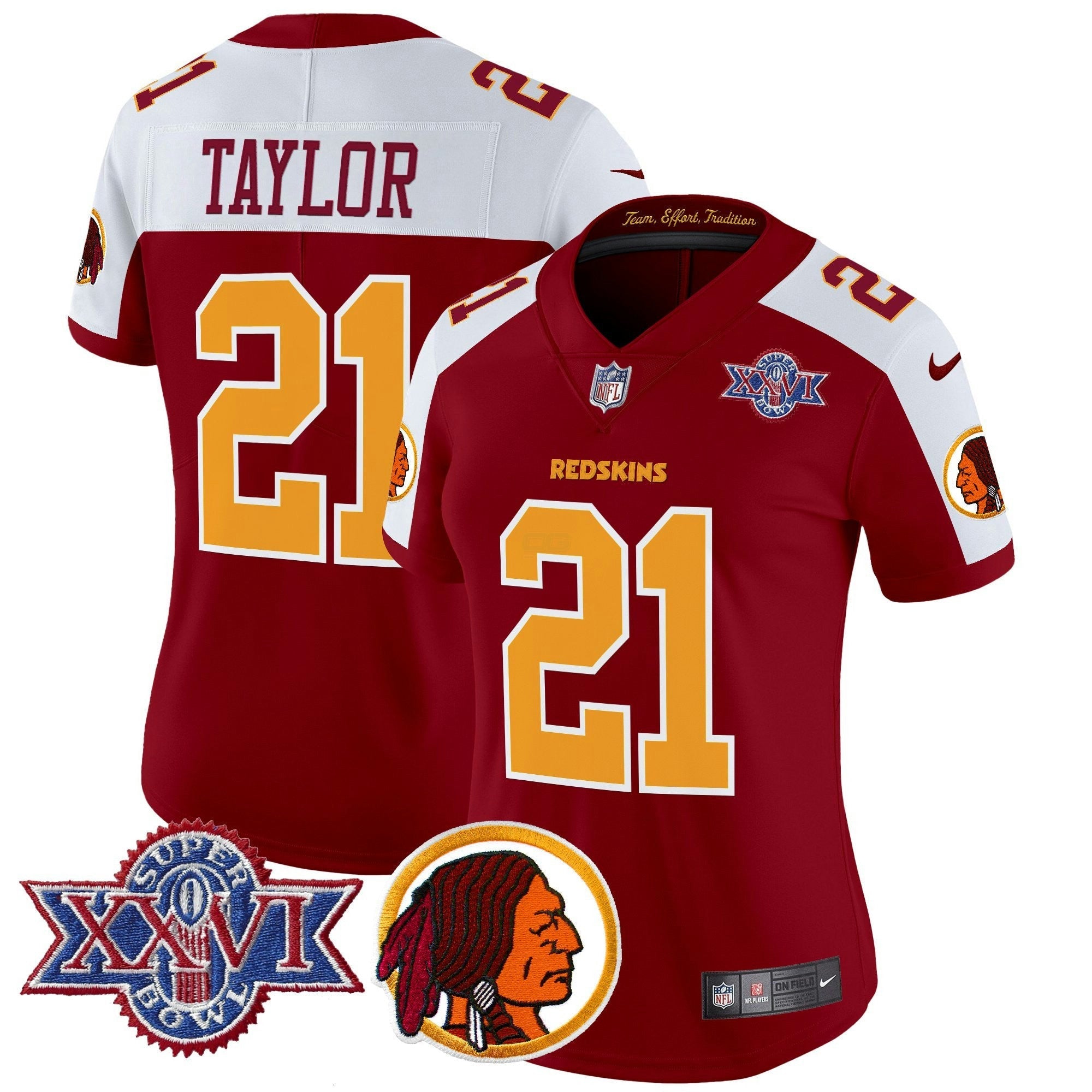 Camisa NFL Women’s Washington Redskins Throwback 1992 Super Bowl XXVI Patch Vapor Limited Jersey V2