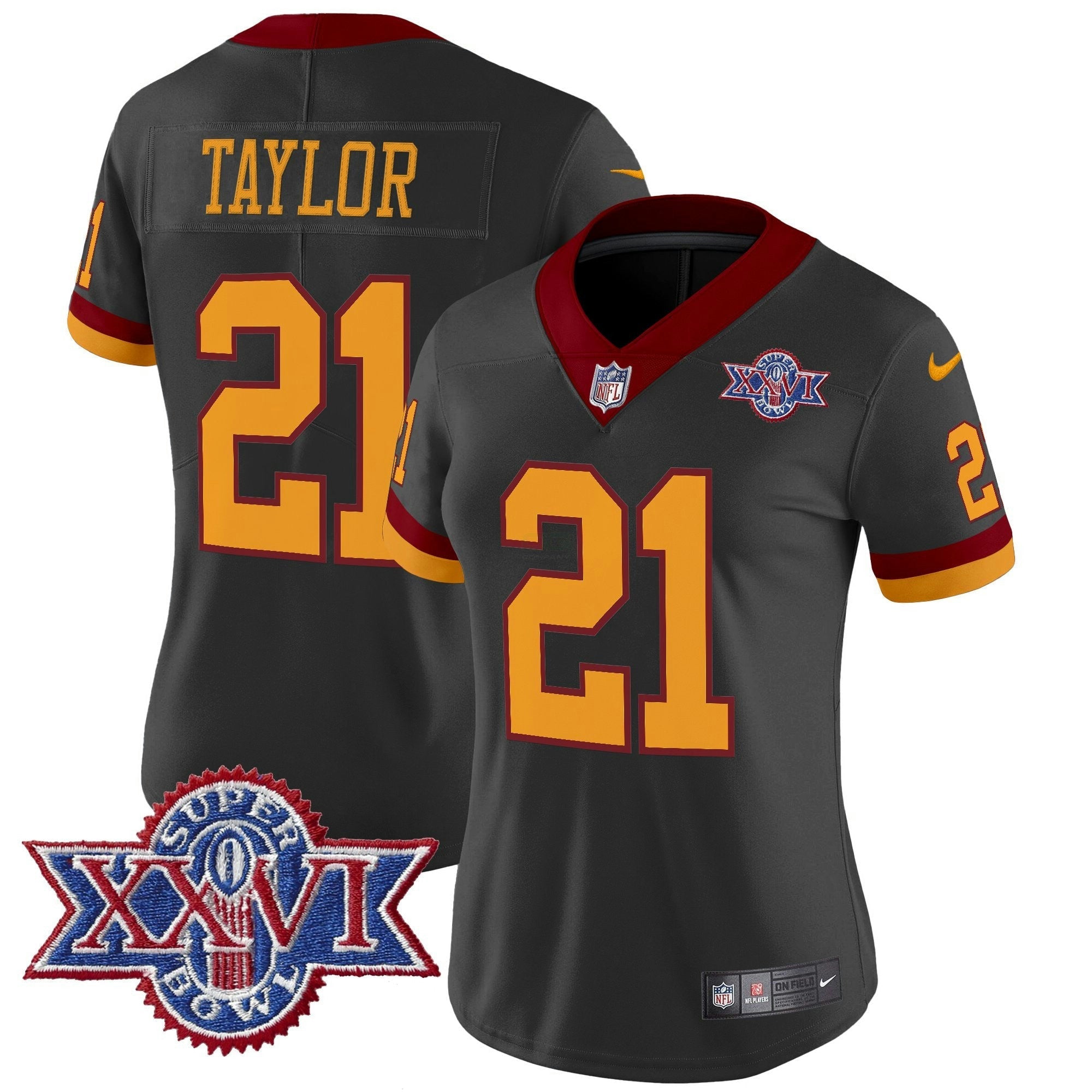 Camisa NFL Women’s Washington Redskins Throwback 1992 Super Bowl XXVI Patch Vapor Limited Jersey