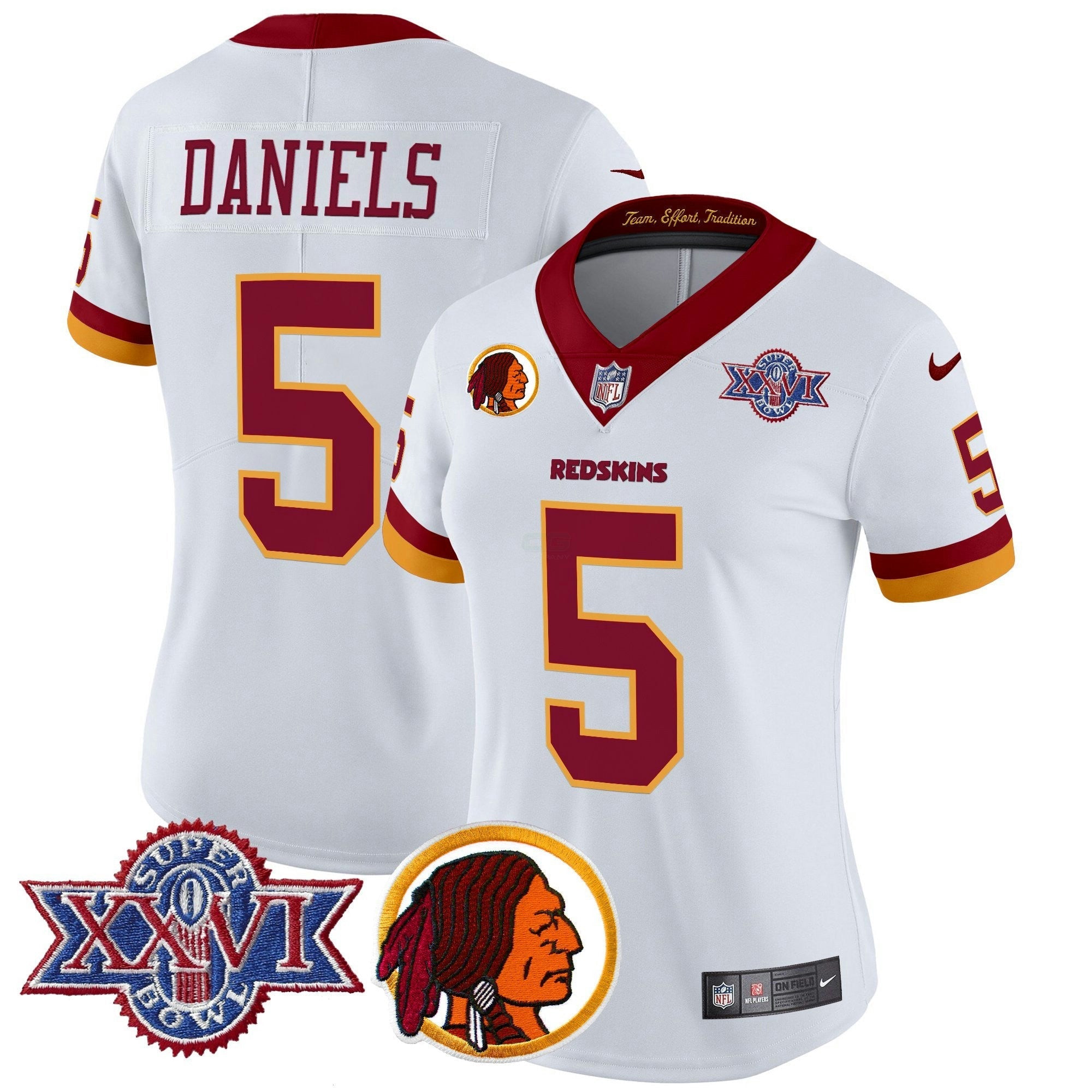 Camisa NFL Women’s Washington Redskins Throwback 1992 Super Bowl XXVI Patch Vapor Limited Jersey V2