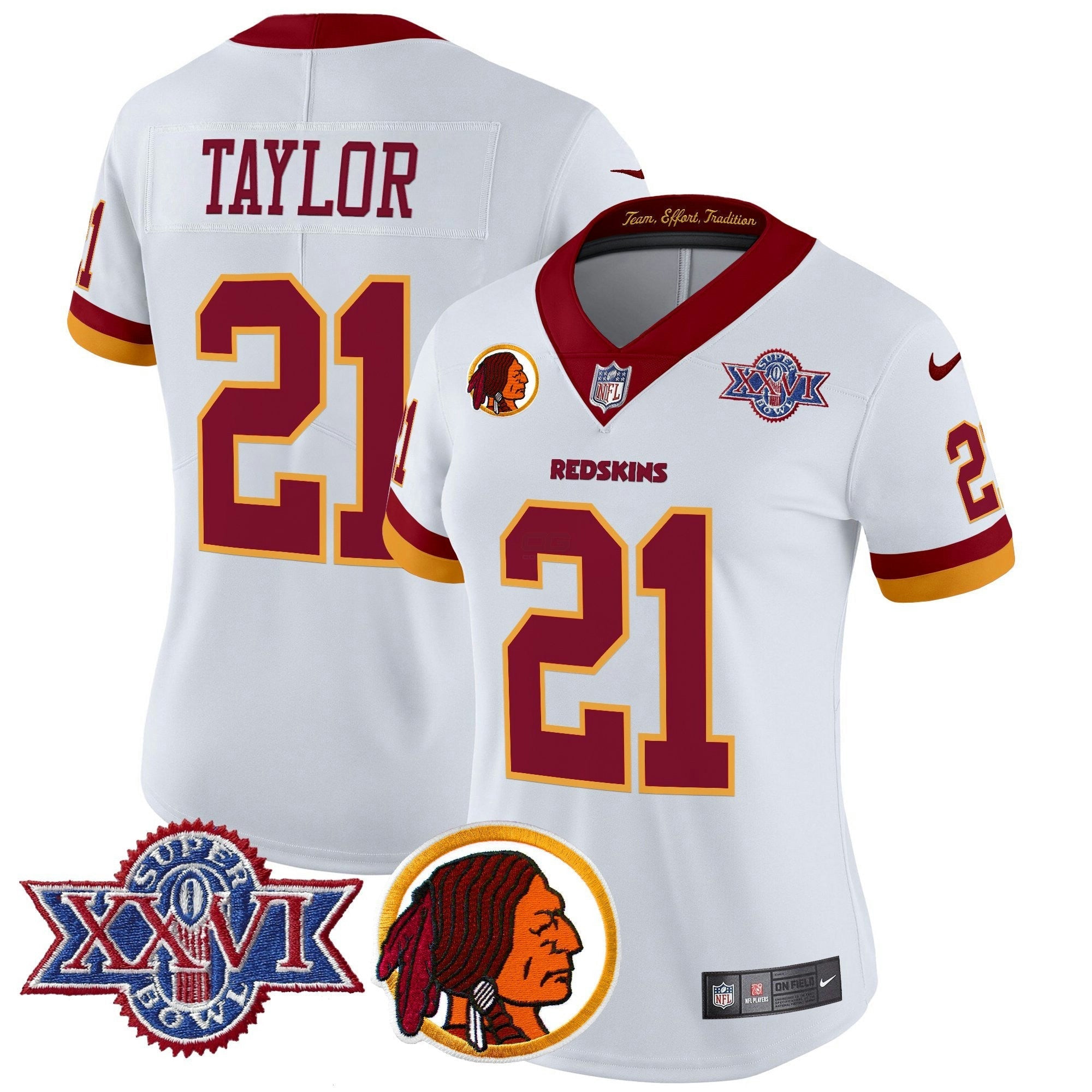 Camisa NFL Women’s Washington Redskins Throwback 1992 Super Bowl XXVI Patch Vapor Limited Jersey V2