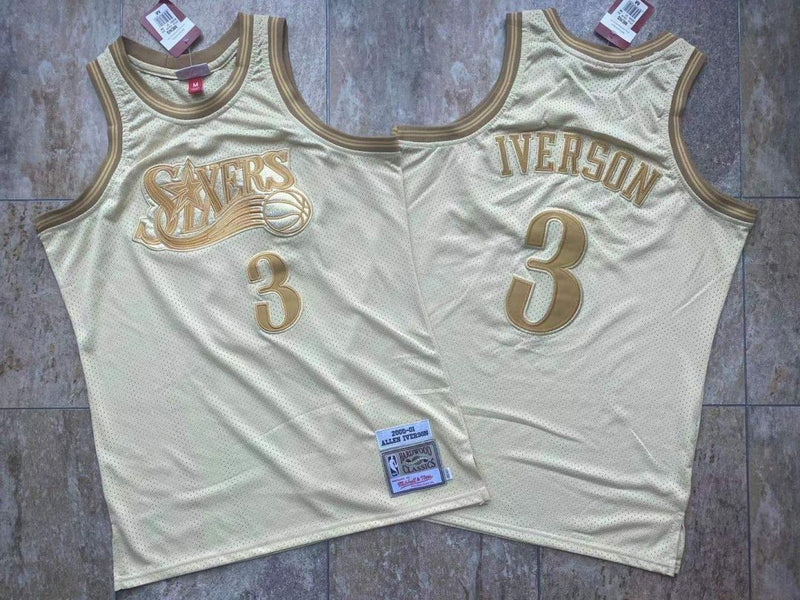 Regata Authentic Philadelphia 76ers Allen Iverson Gold Edition 2000/01