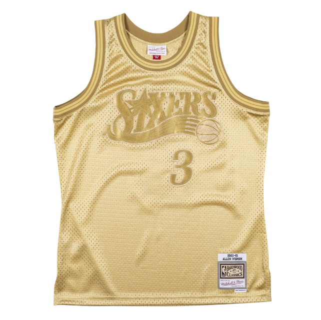 Regata Authentic Philadelphia 76ers Allen Iverson Gold Edition 2000/01