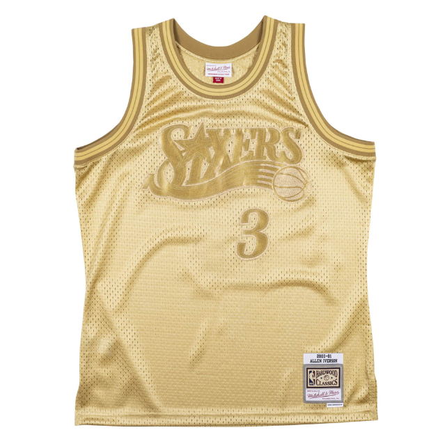 Regata Authentic GOLD Philadelphia 76ers Allen Iverson 2000/01 - OGJERSEYSHOP