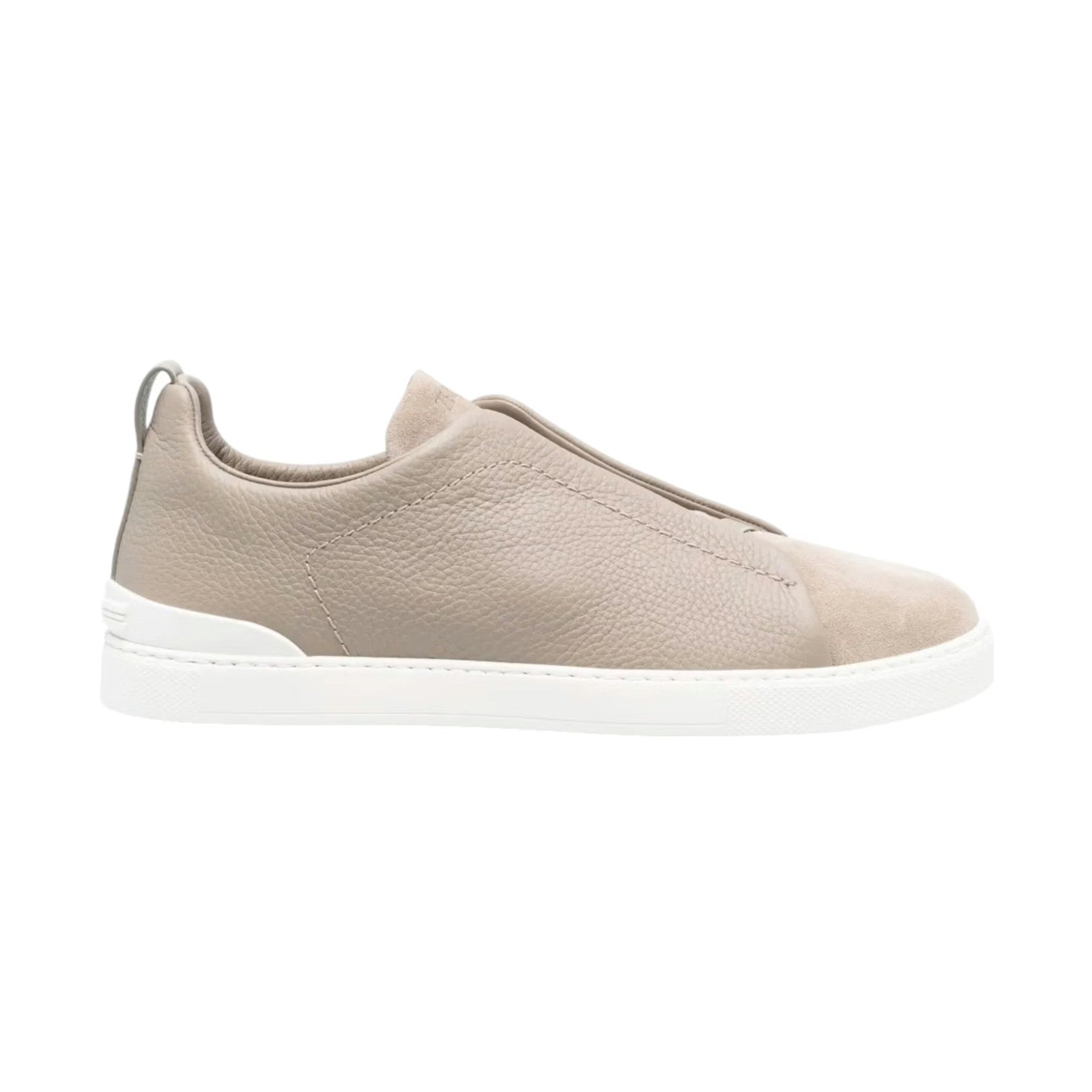 zegna deerskin triple stitch beige