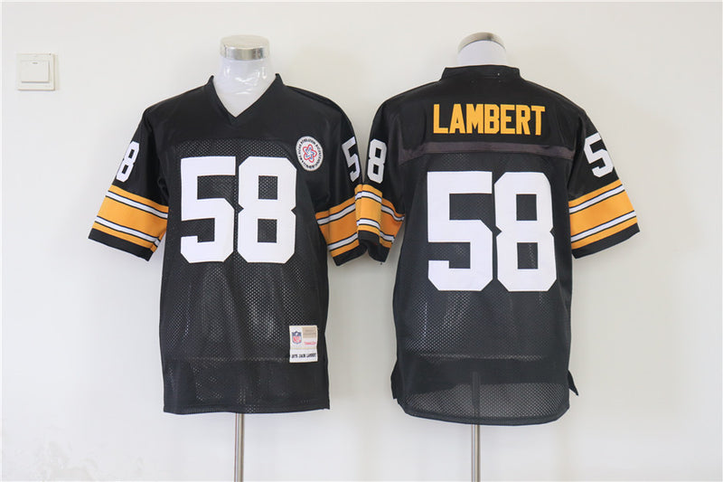 Jersey Pittsburgh Steelers Mitchell & Ness Throwback Preta - OGJERSEYSHOP