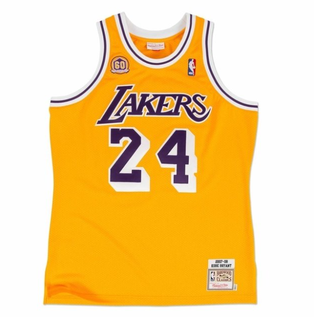 Regata Authentic Los Angeles Lakers 60th Anniversary Mitchell & Ness Hardwood Classics 2007/08 - OGJERSEYSHOP