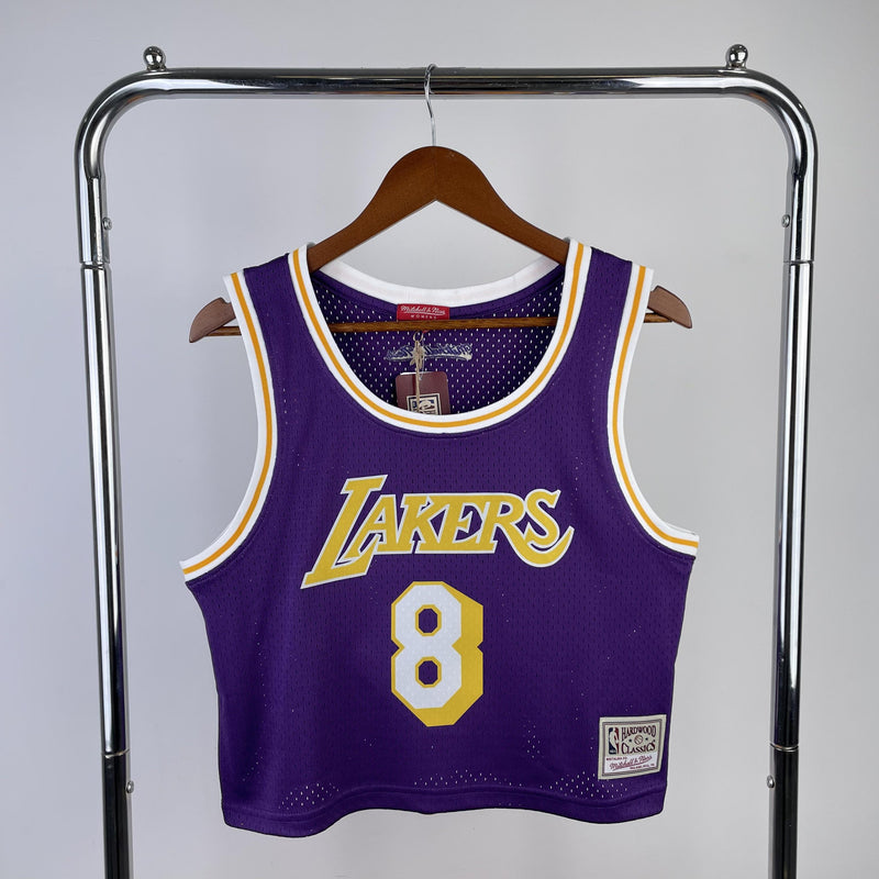 Regata Cropped Kobe Bryant Los Angeles Lakers Mitchell & Ness Hardwood Classics Roxa - OGJERSEYSHOP