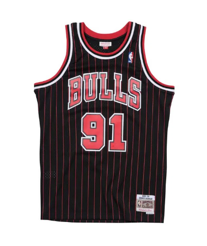 Regata Swingman Chicago Bulls Mitchell & Ness Hardwood Classics 1995/96 Preta/Vermelha - OGJERSEYSHOP