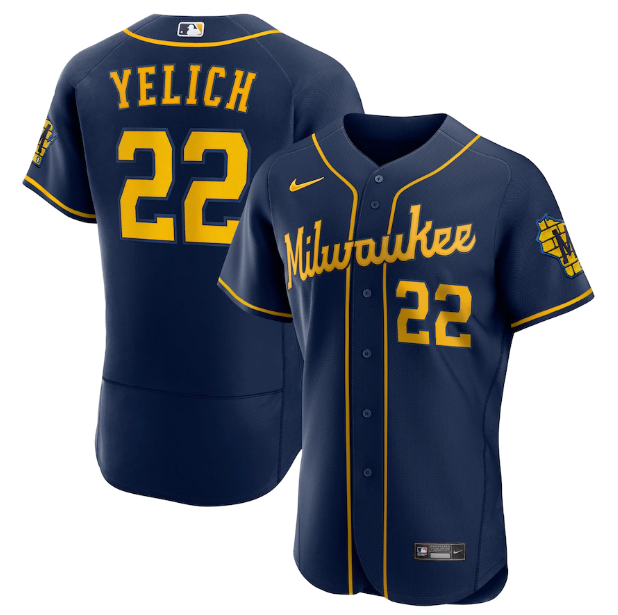 Jersey Milwaukee Brewers Azul Authentic - OGJERSEYSHOP