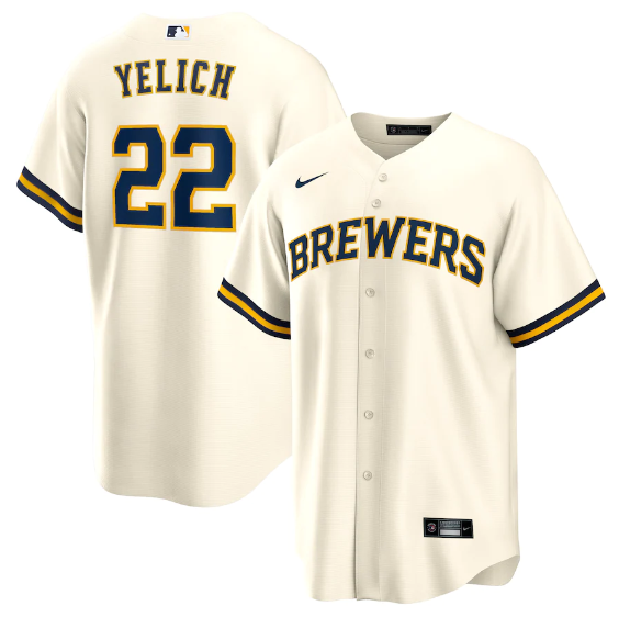 Jersey Milwaukee Brewers Creme Torcedor - OGJERSEYSHOP