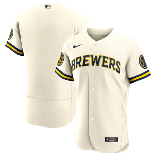 Jersey Milwaukee Brewers Creme Authentic - OGJERSEYSHOP